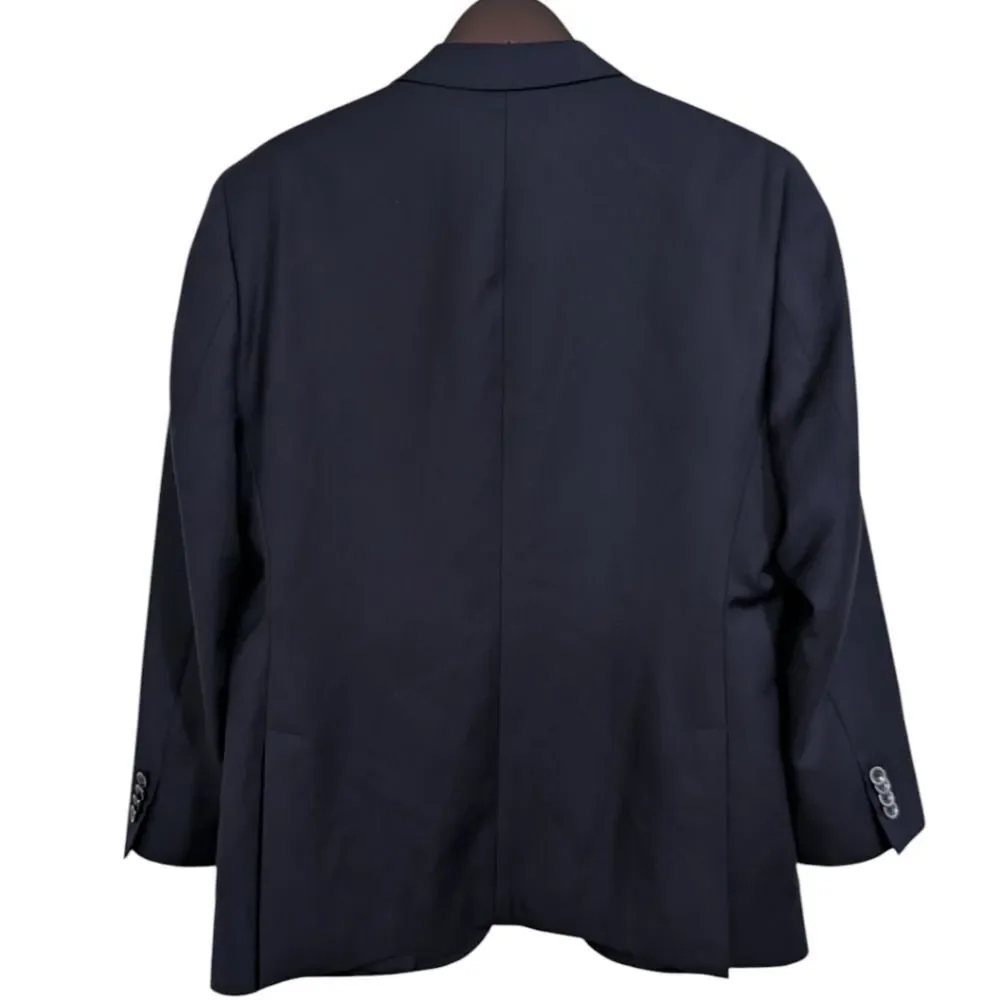 Sam Malouf Authentic Luxury Navy Blue Wool Sport Coat Blazer - 41S